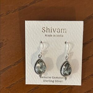 Sterling Silver Green Amethyst Earrings